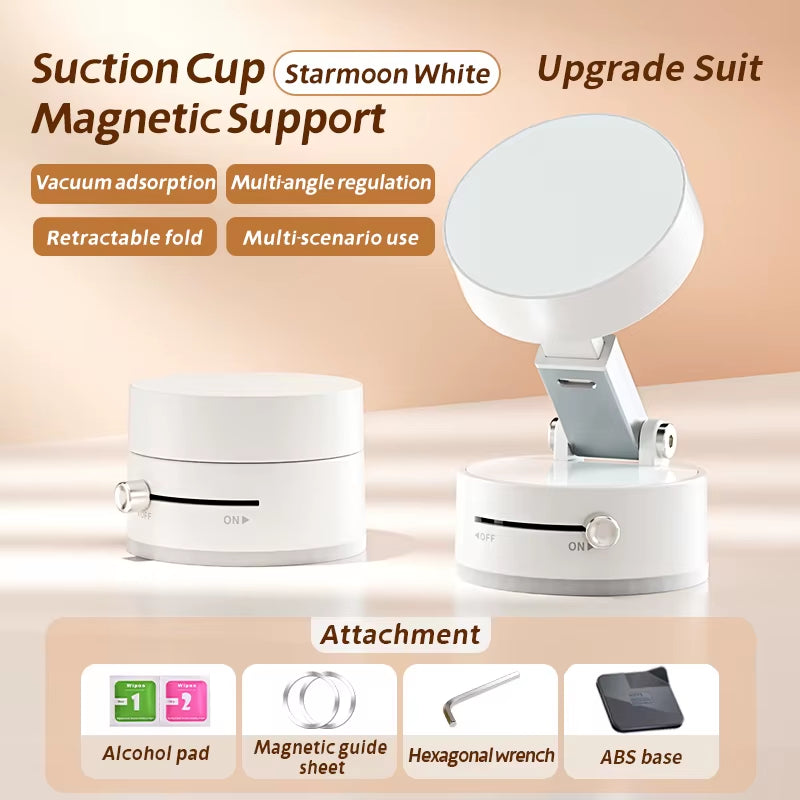 Mini Vacuum Double Side Magnetic Suction Cup Holder Foldable Kitchen Lazy Phone Bracket for Iphone Android Smartphone