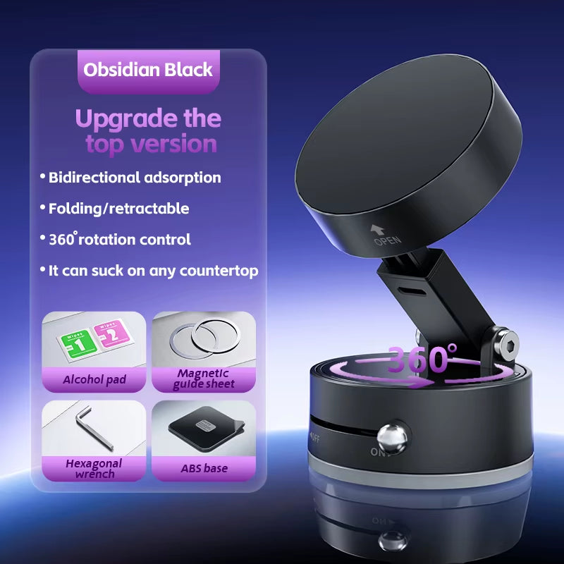 Mini Vacuum Double Side Magnetic Suction Cup Holder Foldable Kitchen Lazy Phone Bracket for Iphone Android Smartphone