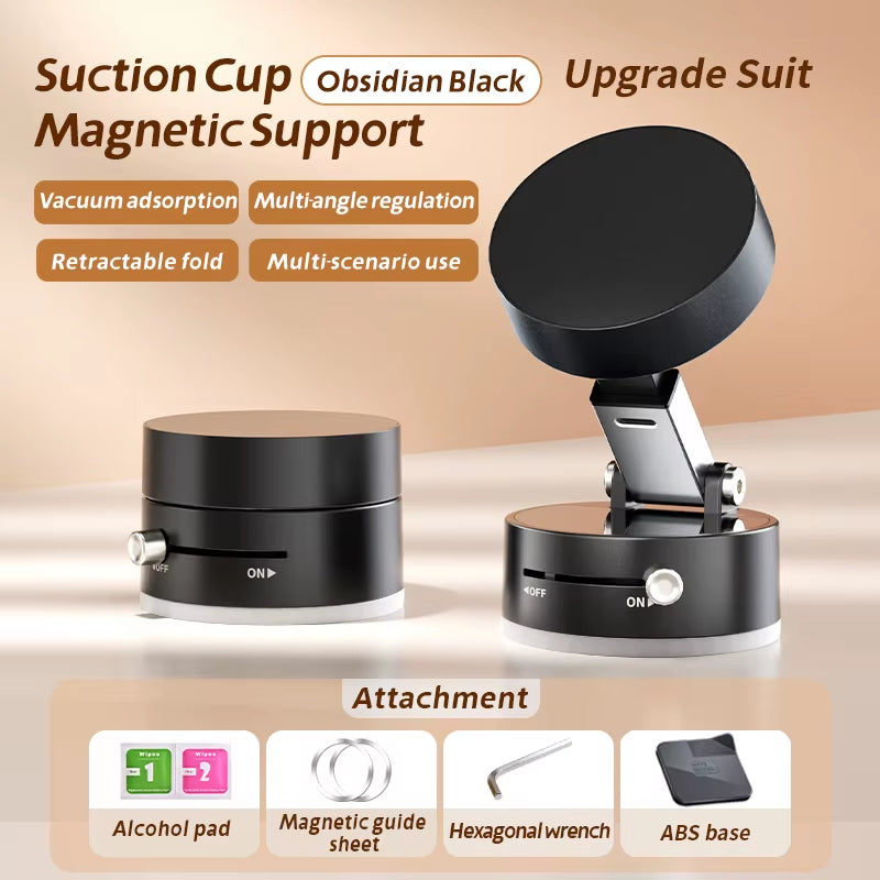 Mini Vacuum Double Side Magnetic Suction Cup Holder Foldable Kitchen Lazy Phone Bracket for Iphone Android Smartphone